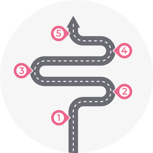 A diagram of a 5 point roadmap