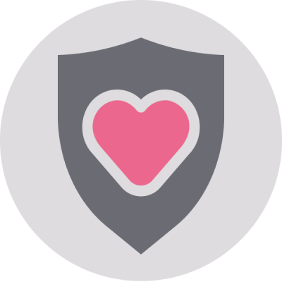 An infographic of a heart on a shield showing integrity